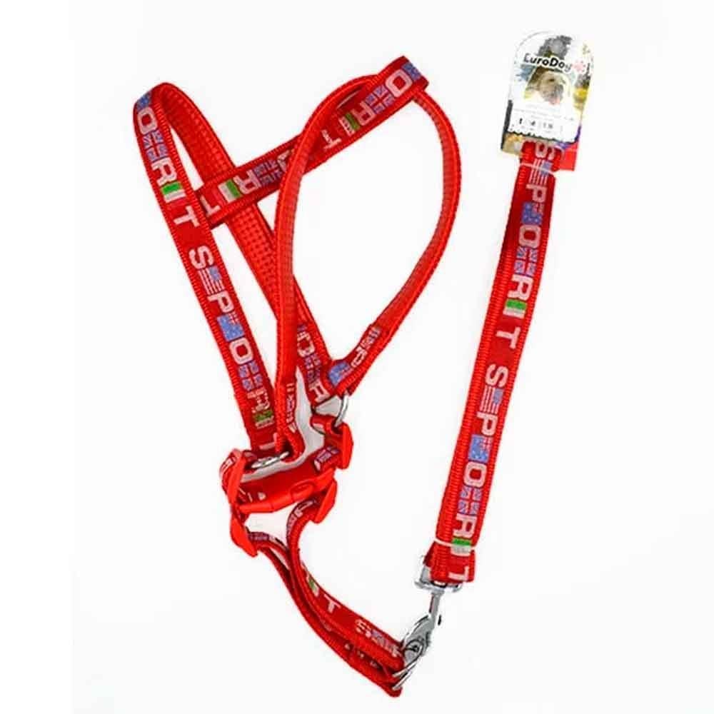 Eurodog Köpek Uzatma Tasması+Göğüs Tasması 120 Cm Kırmızı