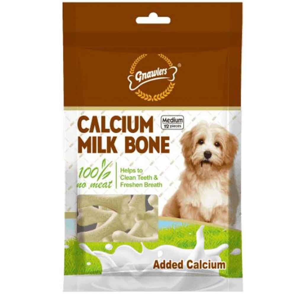 Gnawlers Köpek Ödül Bisküvisi Calcium Milk Bone 12'li M Paket