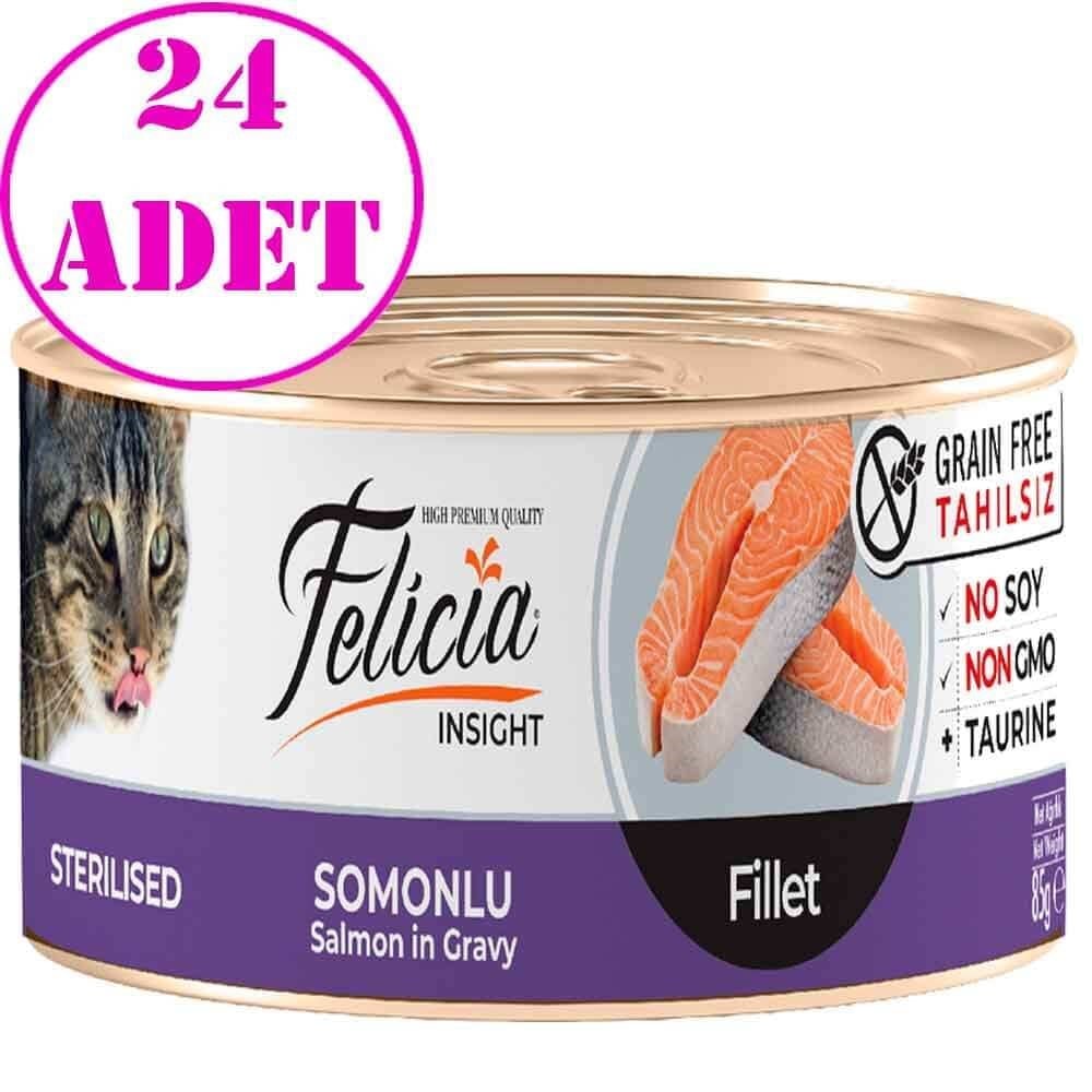 ​Felicia Tahılsız Sterilised Somon Filetolu Yaş Kedi Maması 85 Gr 24 AD