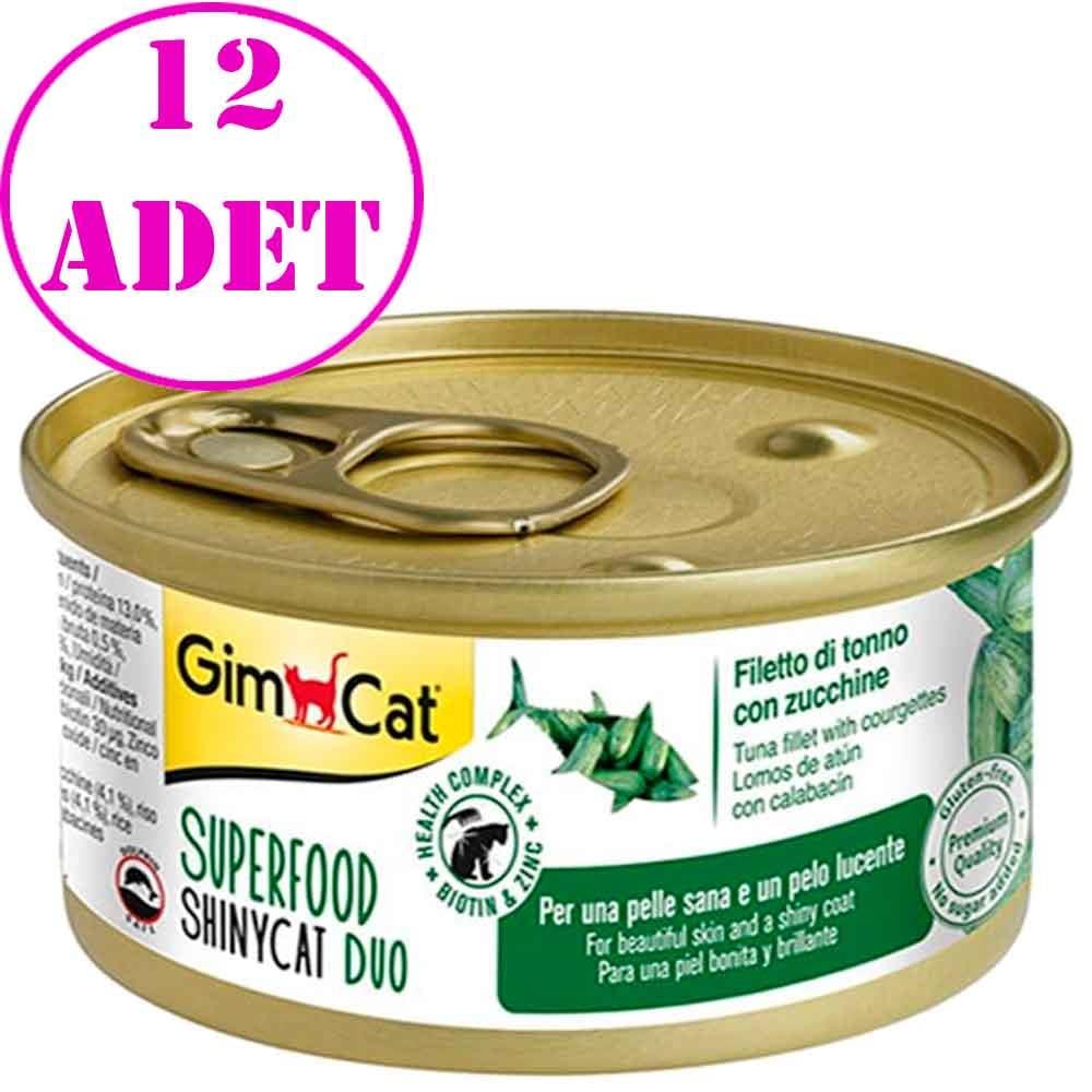 Gimcat Shinycat Fileto Ton Balıklı Kabaklı Kedi Konservesi 70gr 12 AD