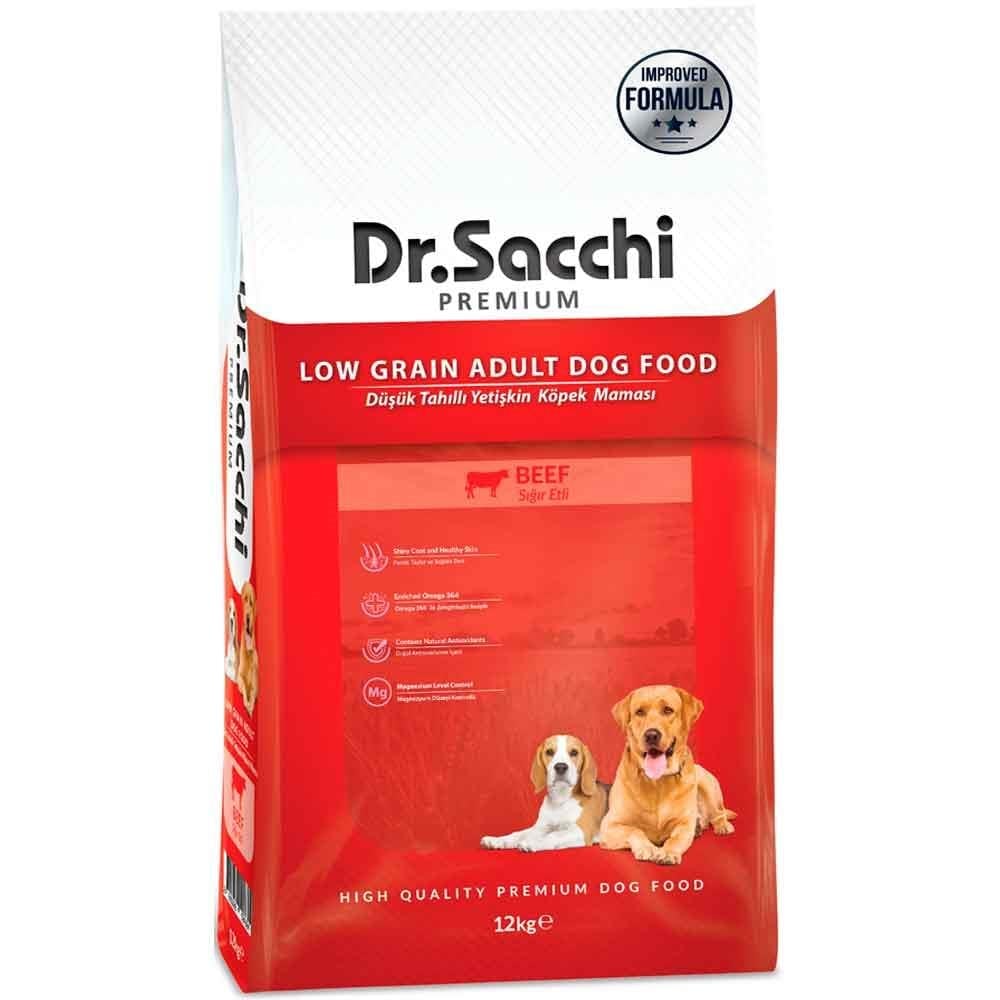 Dr Sacchi Köpek Maması Düşük Tahıllı Sığır Etli 12 Kg