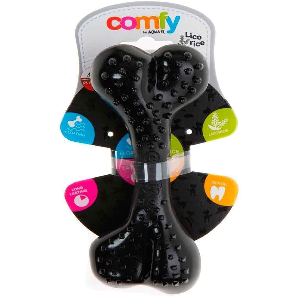 AQUAEL Comfy Toy Köpek Oyuncağı DENTAL BONE 8 Cm Siyah Meyan Kökü Aromalı