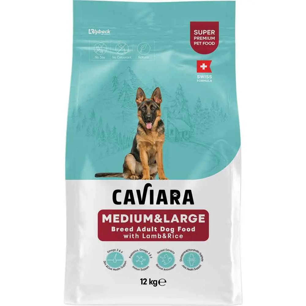 Caviara Kuzu Etli ve Pirinçli Orta & Büyük Irk Yetişkin Köpek Maması 12 Kg