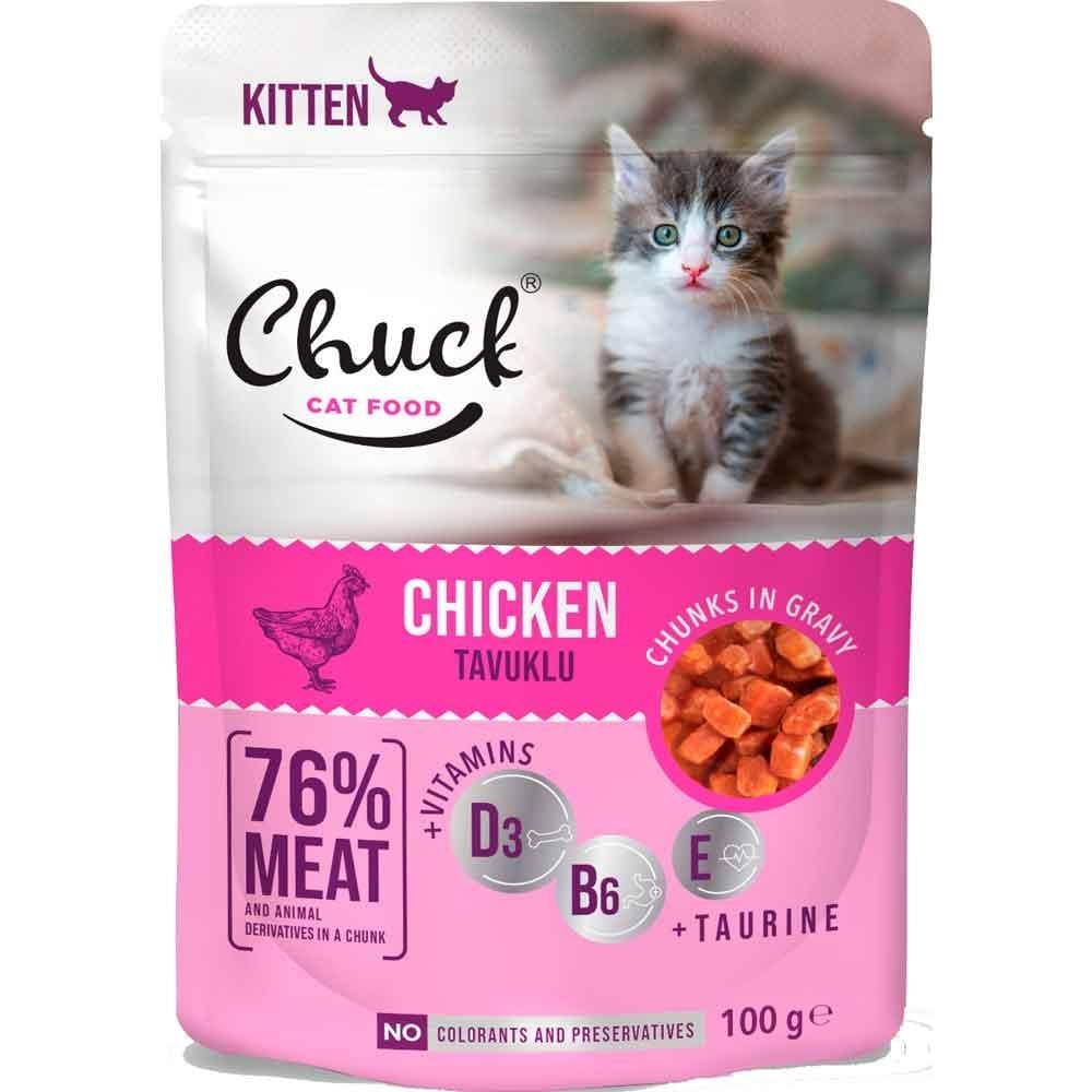 Chuck Yavru Kedi Yaş Mama Tavuklu 100 Gr
