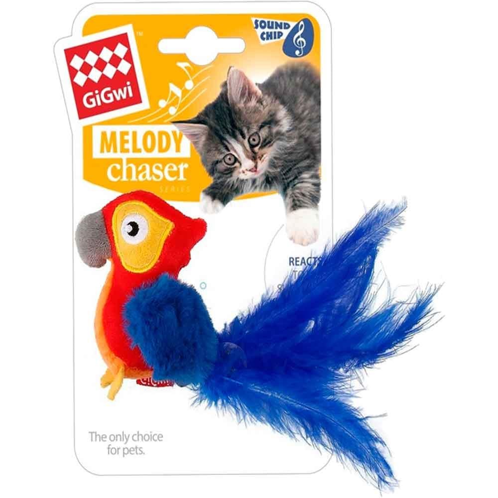 Gigwi Kedi Oyuncağı Makaw Papağanı Peluş Oyuncak Melodili 7380