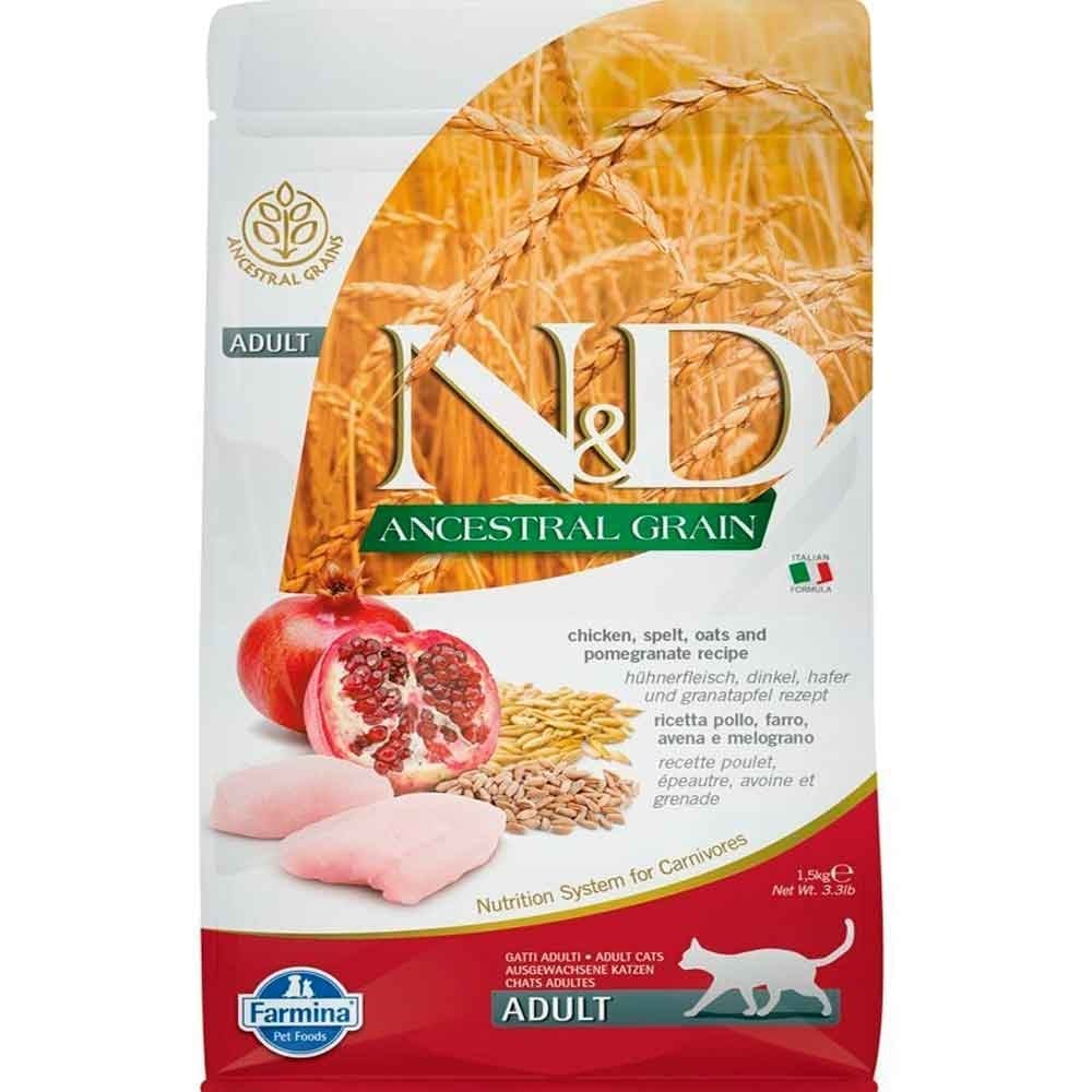 ND Düşük Tahıllı Tavuklu ve Narlı Kedi Maması 1,5 Kg