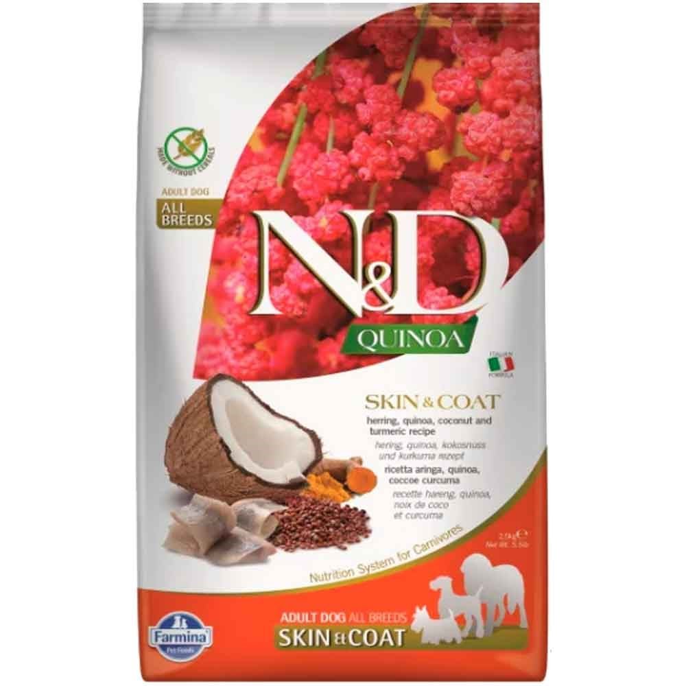 ND Quinoa Skin&Coat Ringa Balıklı Yetişkin Köpek Maması 2,5 kg
