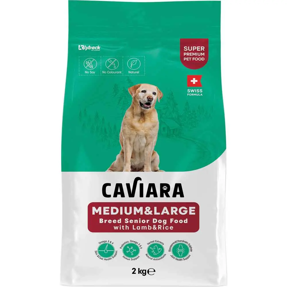Caviara Kuzu Etli ve Pirinçli Orta & Büyük Irk Yaşlı Köpek Maması 2 Kg