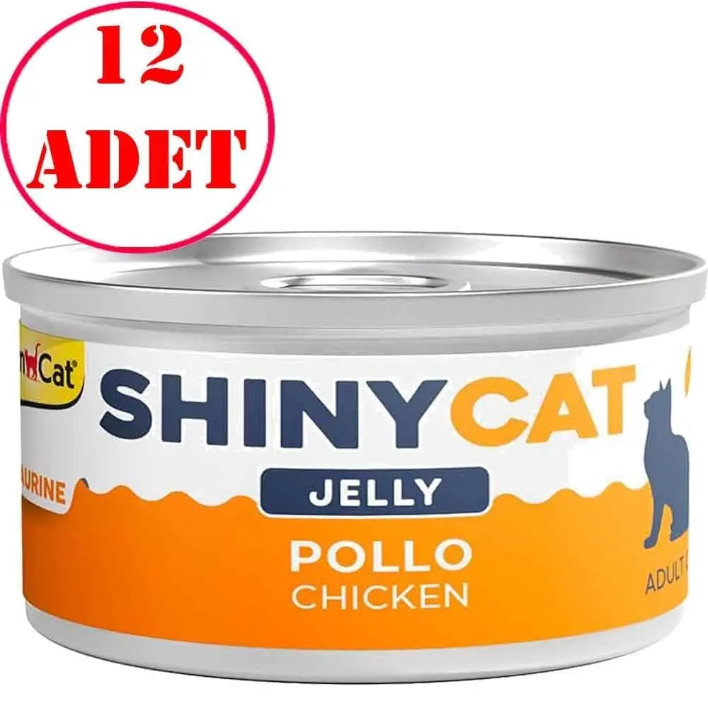 Gimcat Shiny Cat Jel İçinde Tavuklu Kedi Konservesi 70 gr 12 AD