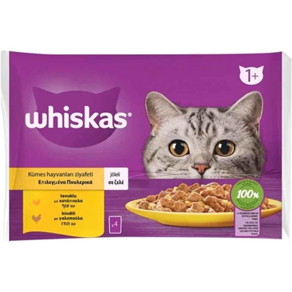 Whiskas Pouch Jöle İçinde Tavuklu ve Hindili Kedi Konservesi 85gr 4Lü PAKET