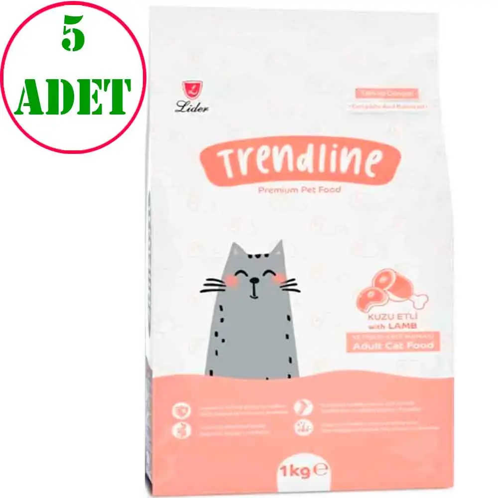 Trendline Kuzu Etli Yetişkin Kedi Maması 1 Kg 5 AD