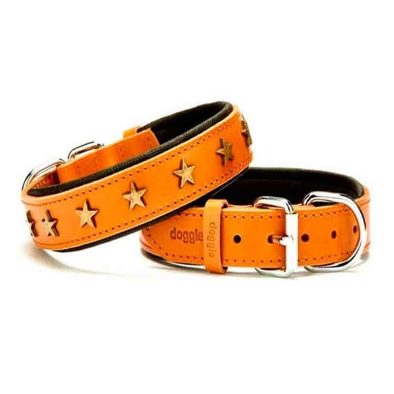 Doggie Yumuşak Dokulu Yıldız Süslü Köpek Boyun Tasması Camel SBT-3560 L