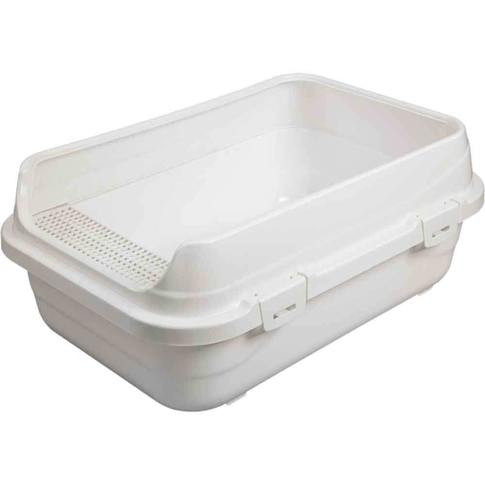 Amazon Açık Izgaralı Kedi Tuvaleti Beyaz L