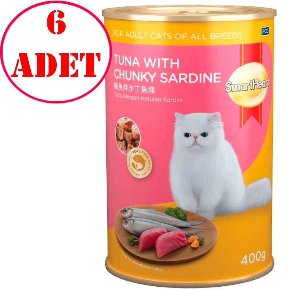 Smart Heart Kedi Konservesi Sardalya ve Ton Balıklı 400 Gr 6 AD