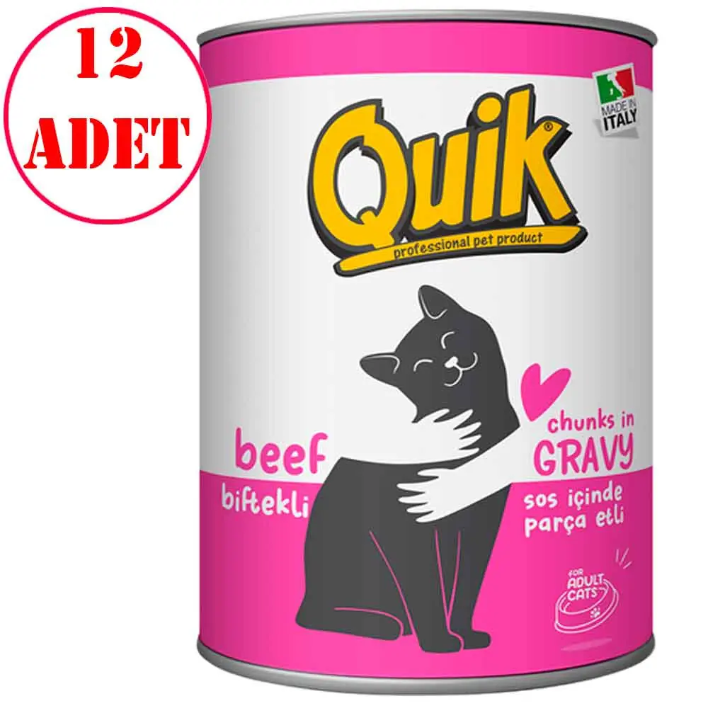 Quik Biftekli Kedi Konservesi 415 gr 12 AD