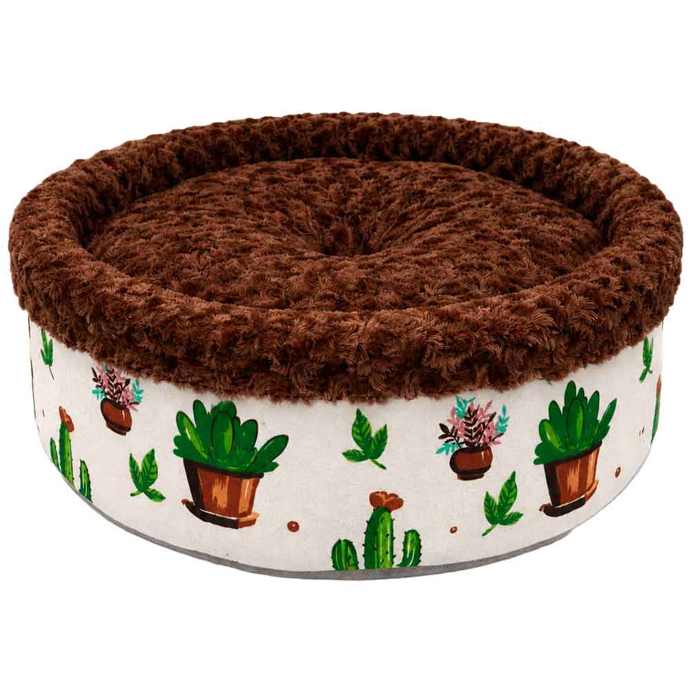 Pet Pretty Kedi Köpek İçin Special Peluş Simit Yatak Koyu Kahverengi 50x50x15 Cm