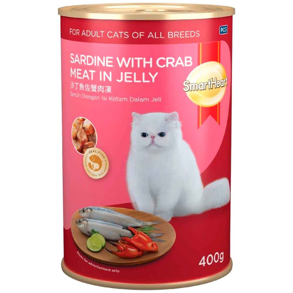 Smart Heart Kedi Konservesi Jöle İçinde Yengeç ve Sardalyalı 400 Gr