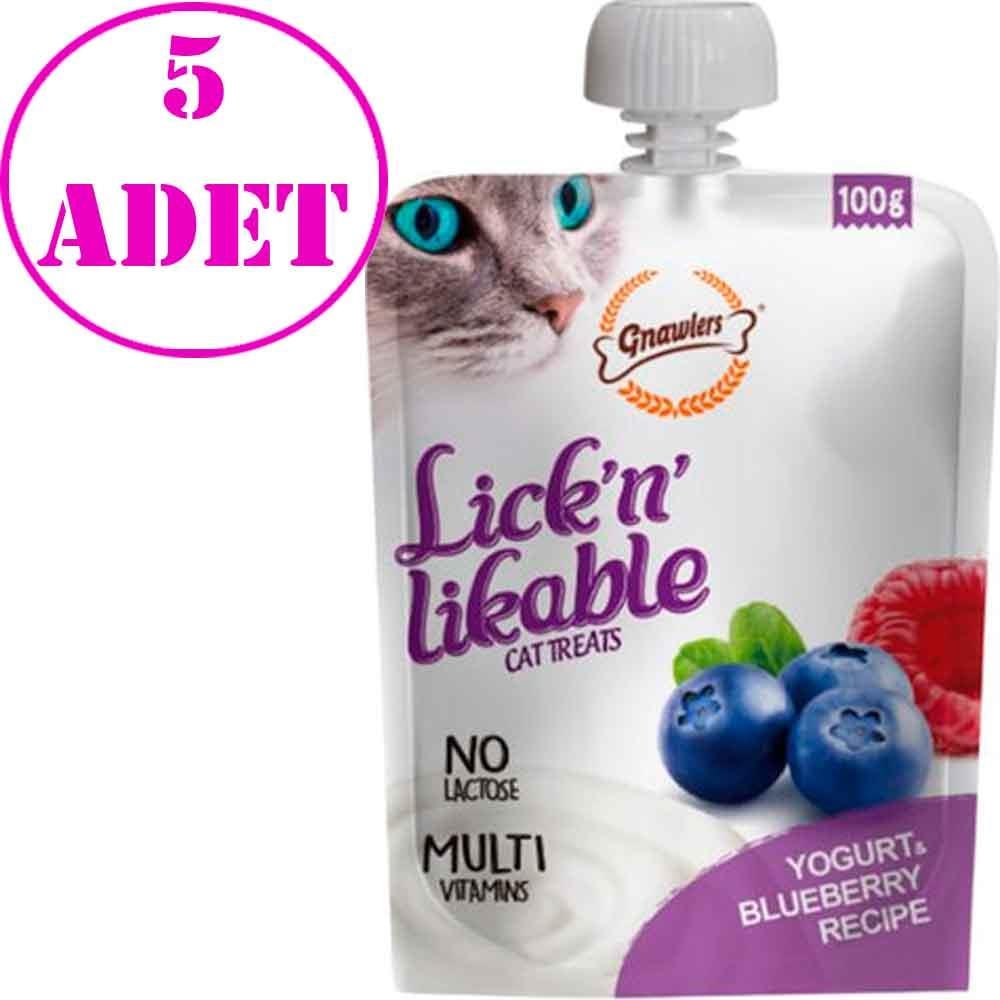 Gnawlers Kedi Ödülü Yoğurtlu ve Yaban Mersinli Krema 100 Gr 5 AD
