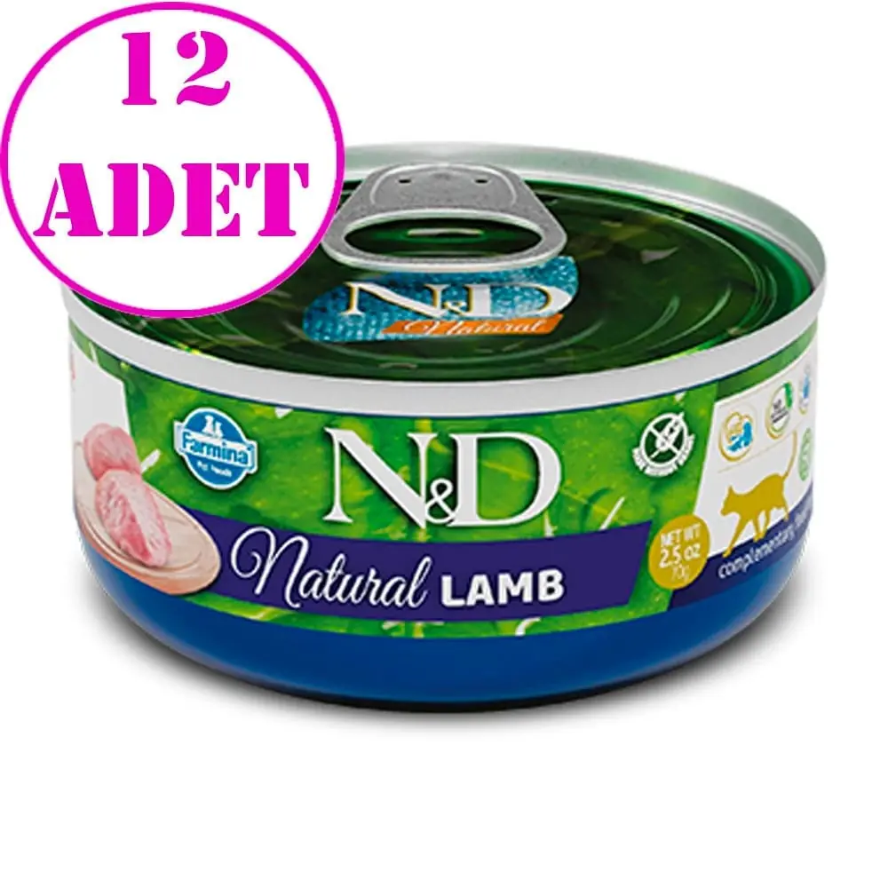 N&D Natural Kuzu Etli Yetişkin Kedi Konservesi 70 Gr 12 AD
