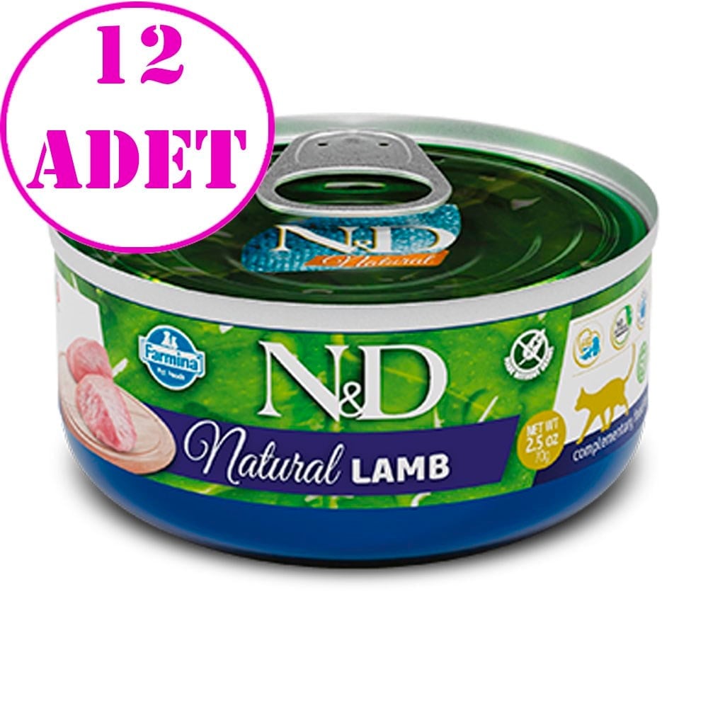 N&D Natural Kuzu Etli Yetişkin Kedi Konservesi 70 Gr 12 AD