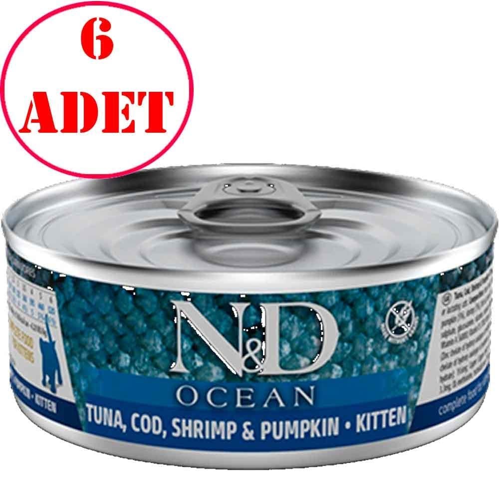 ND Ocean Yavru Kedi Konservesi Balkabaklı Balıklı Karidesli 70 Gr 6 AD