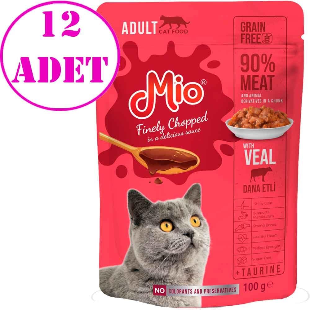 Mio Kedi Yaş Mama Dana Etli 100 Gr 12 AD