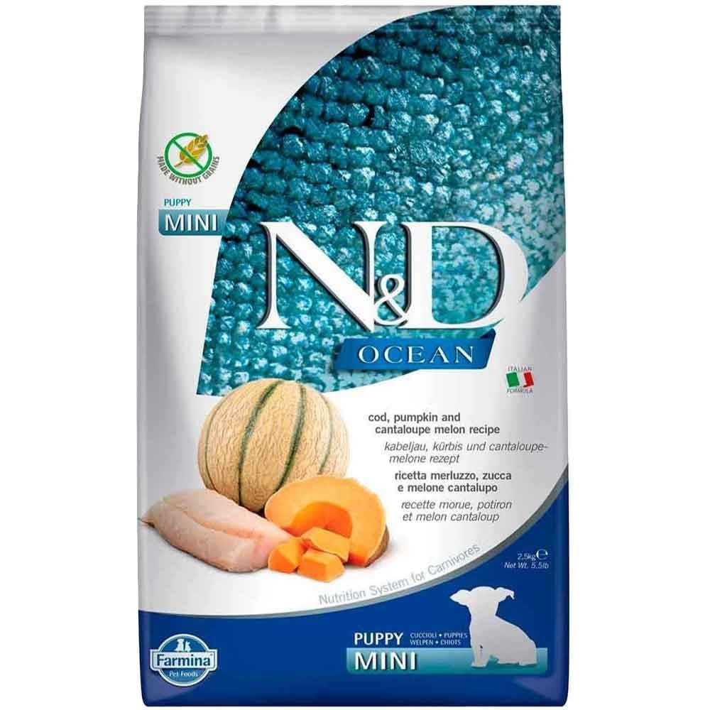N&D Ocean Morina Balıklı Bal Kabaklı ve Kavunlu Küçük Irk Tahılsız Yavru Köpek Maması 7 Kg