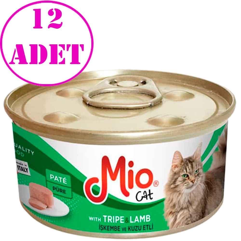 Mio İşkembe ve Kuzulu Yetişkin Kedi Konservesi 85 Gr 12 AD
