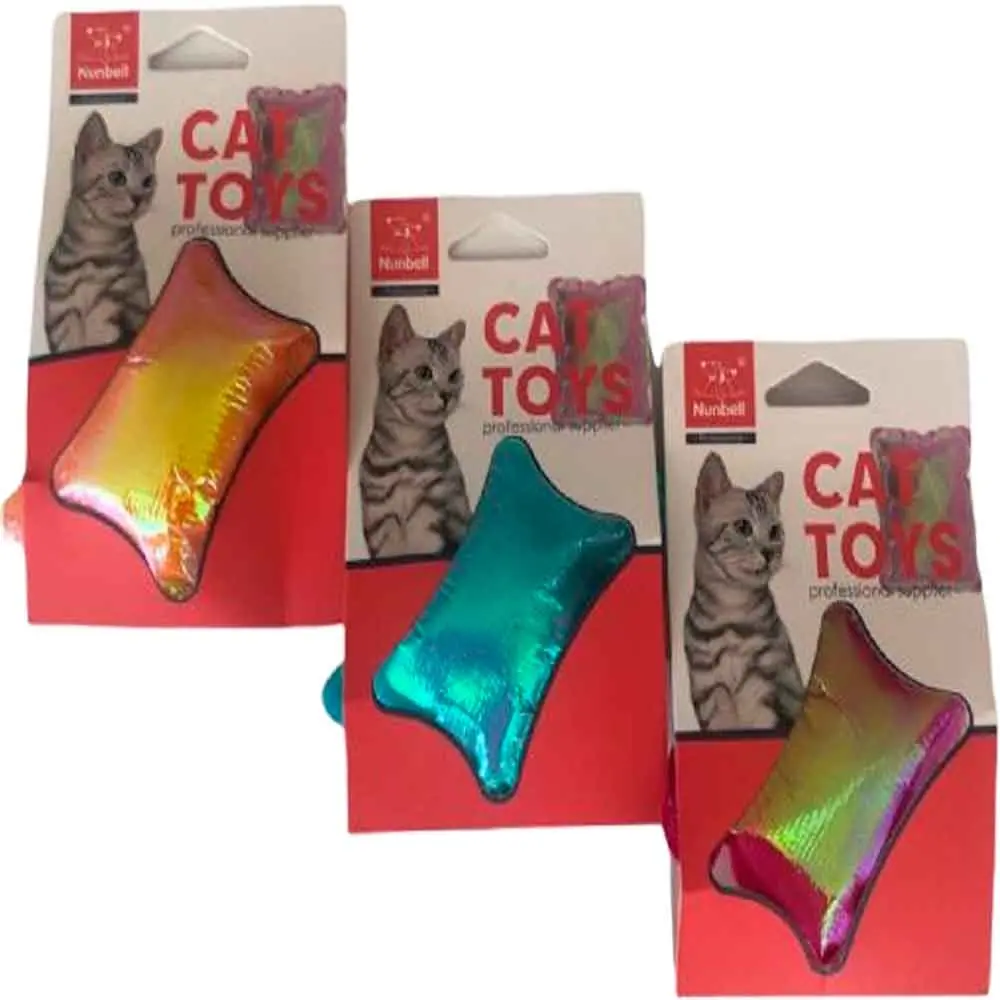 Nunbell Kedi Oyuncağı Hışırtılı Renkli Yastık 9 Cm 1 Adet