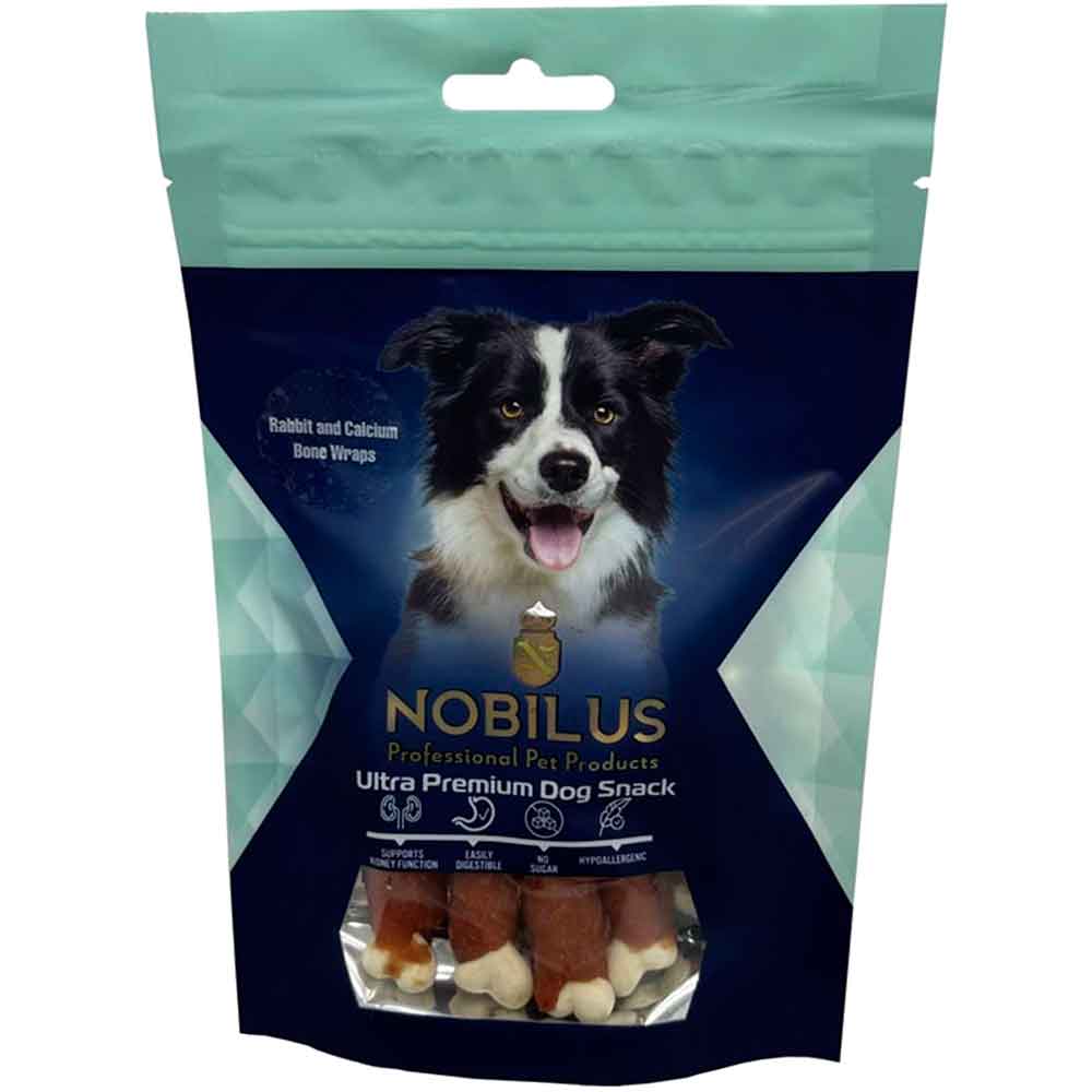 Nobilus Tavşan ve Kalsiyum Kemik Sargılı Köpek Ödül Maması 80 Gr
