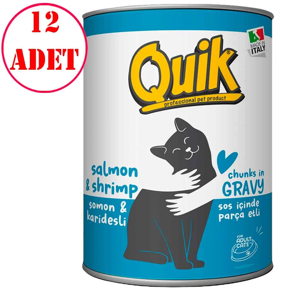 Quik Kedi Konservesi Somon Karides 415 gr 12 AD