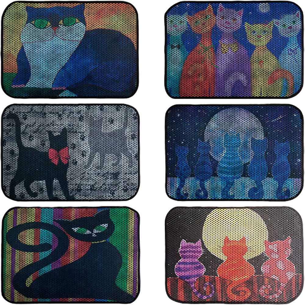 Kedi Tuvaleti Önü Büyük Boy Desenli Paspas 60x80 Cm