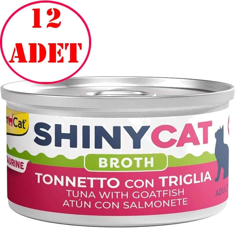 Gimcat Shinycat Kedi Konservesi Ton ve Barbun Balıklı 70 Gr 12 AD