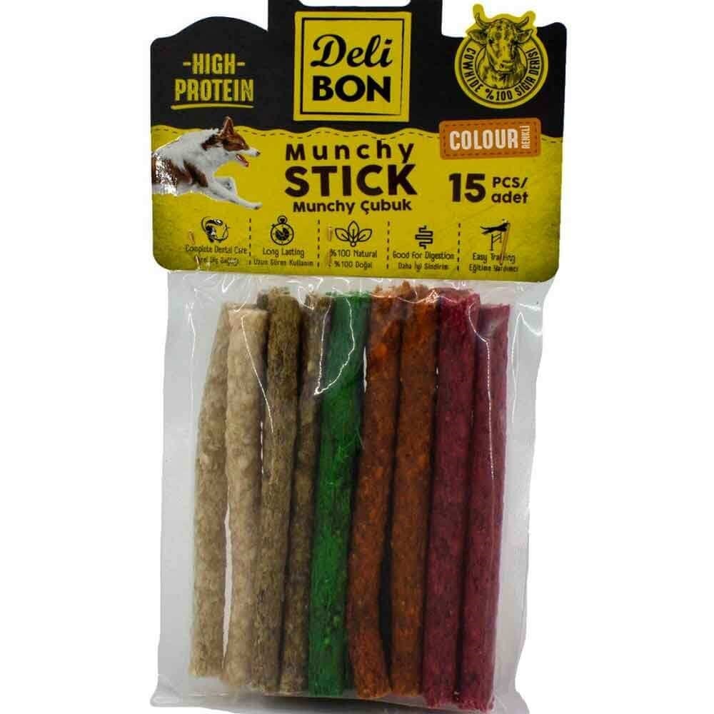 DeliBon Köpek Ödül Kemiği Munchy Çubuk Kalın Mix 15 Ad