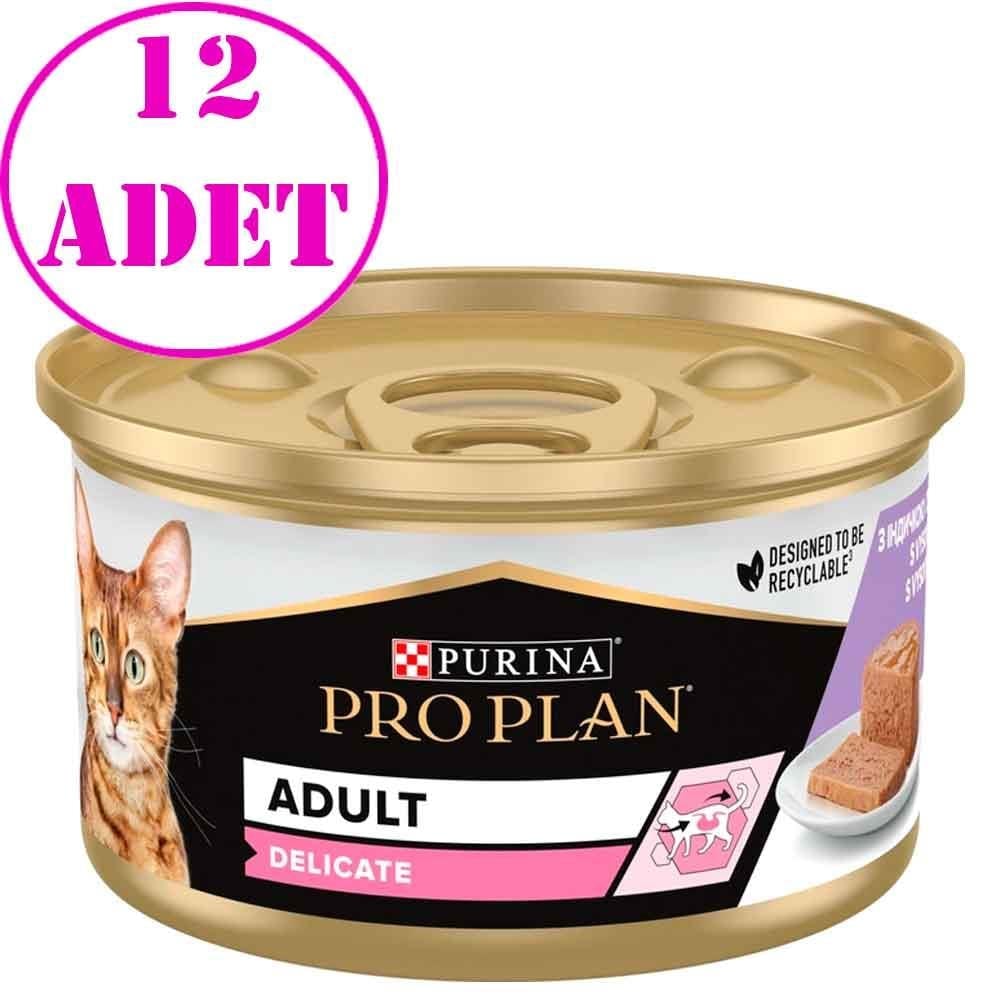 ProPlan Kedi Konservesi Delicate Hindili 85 Gr 12 AD