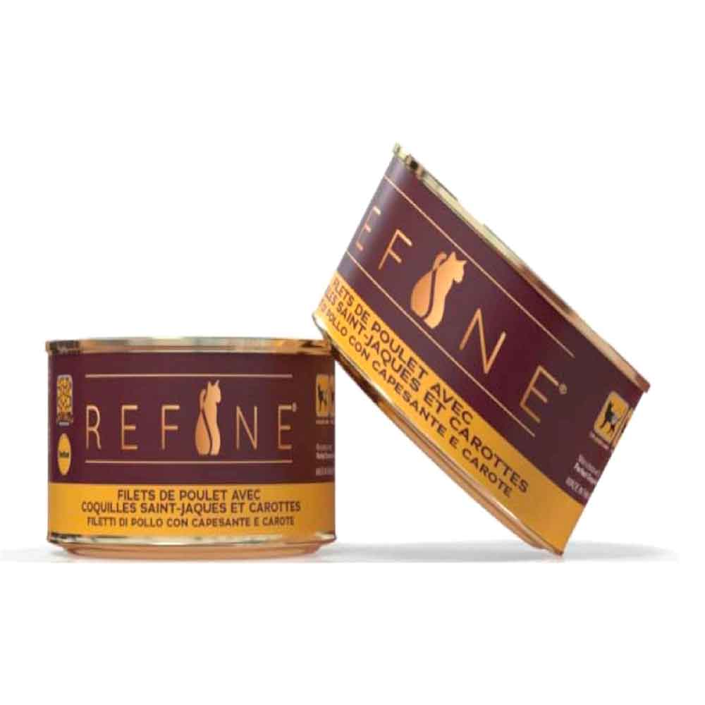 Refine Kısırlaştırılmış Kedi Konservesi Deniz Taraklı Havuç ve Tavuk 85 Gr