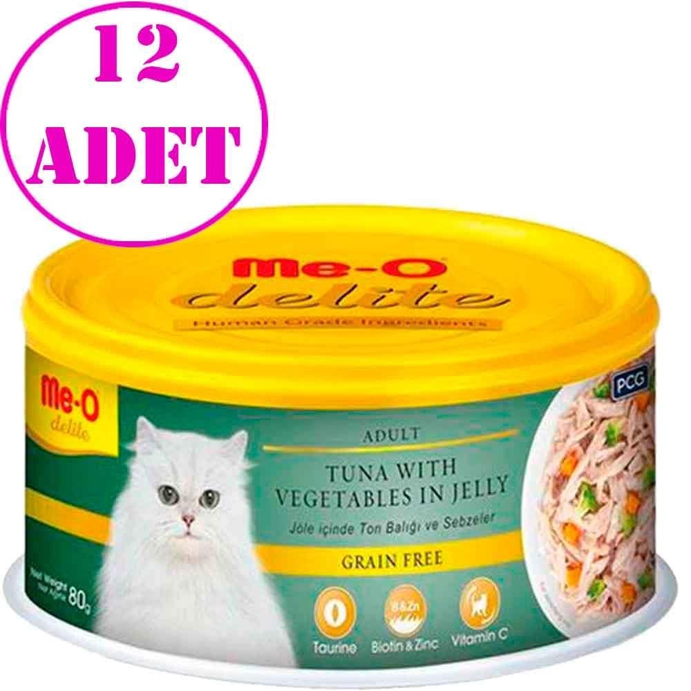 Meo Delite Ton Balıklı ve Sebzeli Tahılsız Yetişkin Kedi Konservesi 80 Gr 12 AD