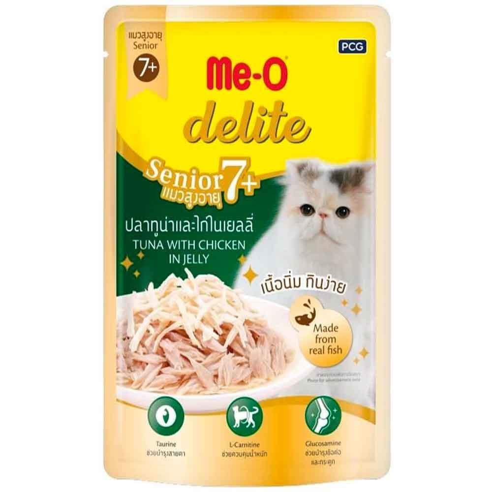 Me-O Delite Pouch Senior Ton Balıklı Yaşlı Kedi Konservesi 70 Gr