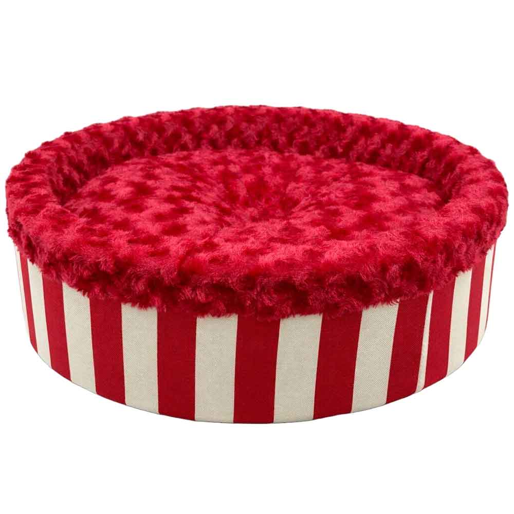 Pet Pretty Kedi Köpek İçin Special Peluş Simit Yatak Kırmızı 50x50x15 Cm