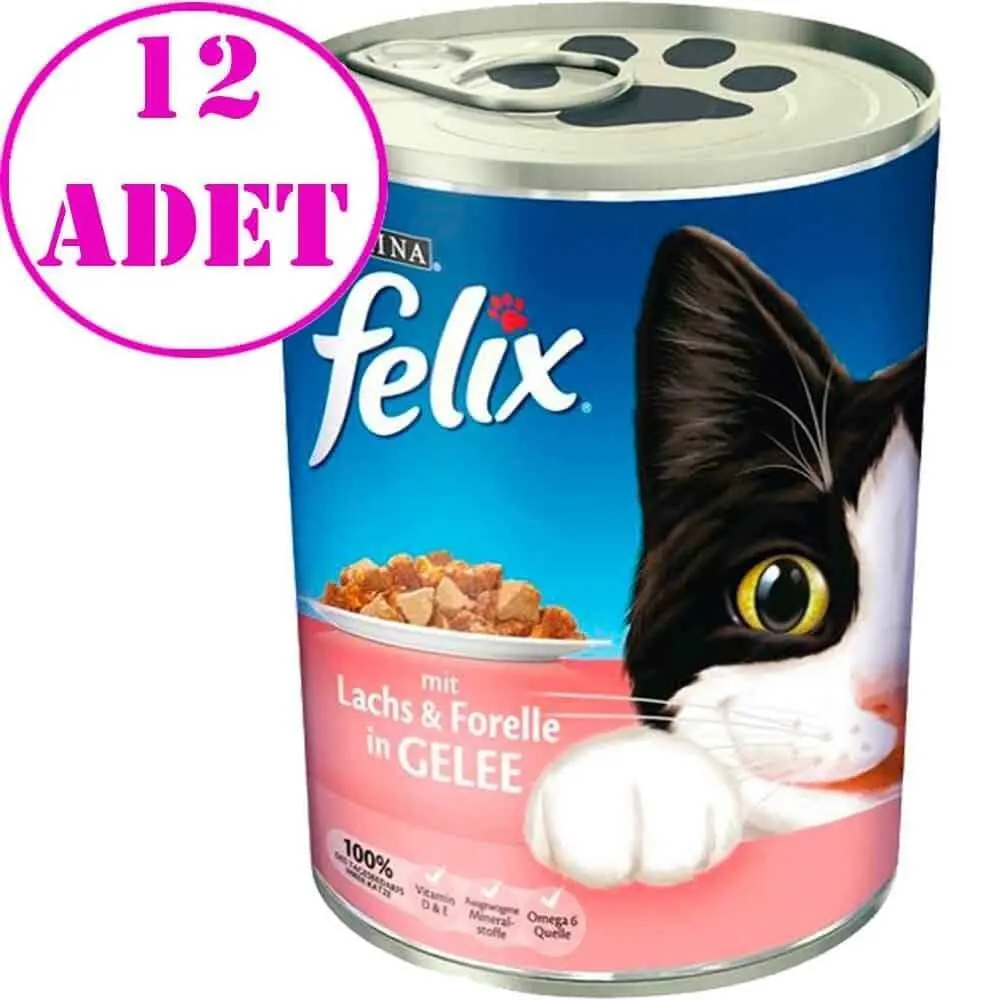 Purina Felix Somon ve Alabalıklı Kedi Konservesi 400 Gr 12 AD