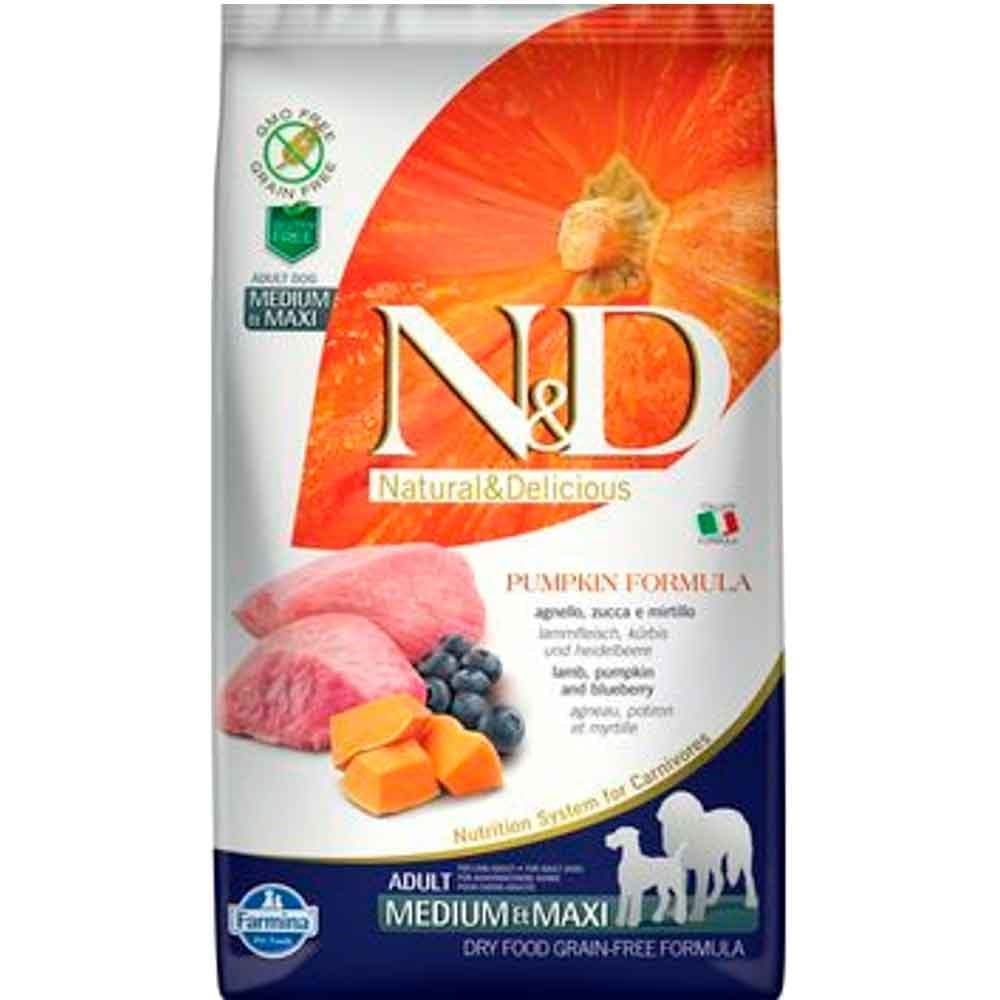ND Tahılsız Köpek Maması Balkabaklı Kuzu Etli Medium Maxi 2,5 Kg