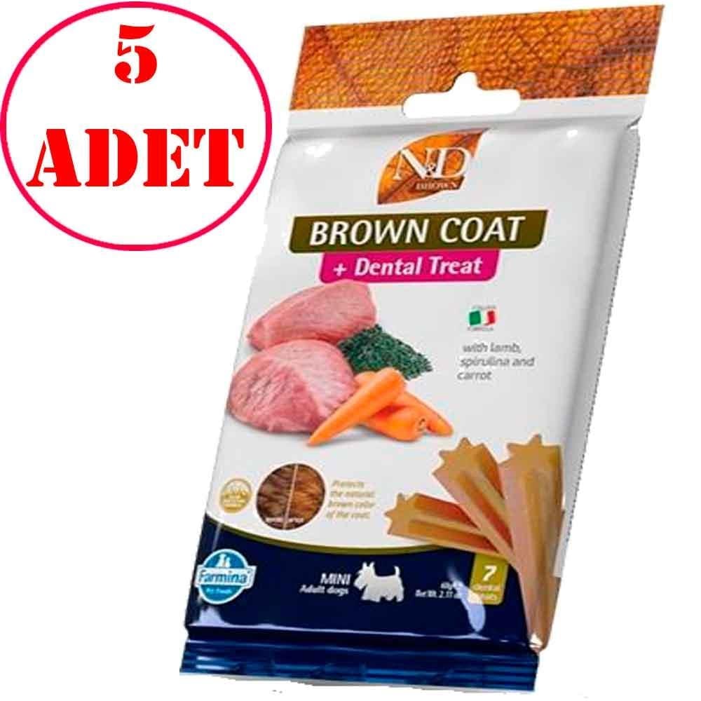 ND Dental Treat Brown Coat Kuzu Etli Mini Köpek Ödülü 7'li Paket 5 AD