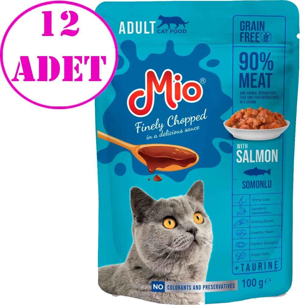 Mio Kedi Yaş Mama Somonlu 100 Gr 12 AD