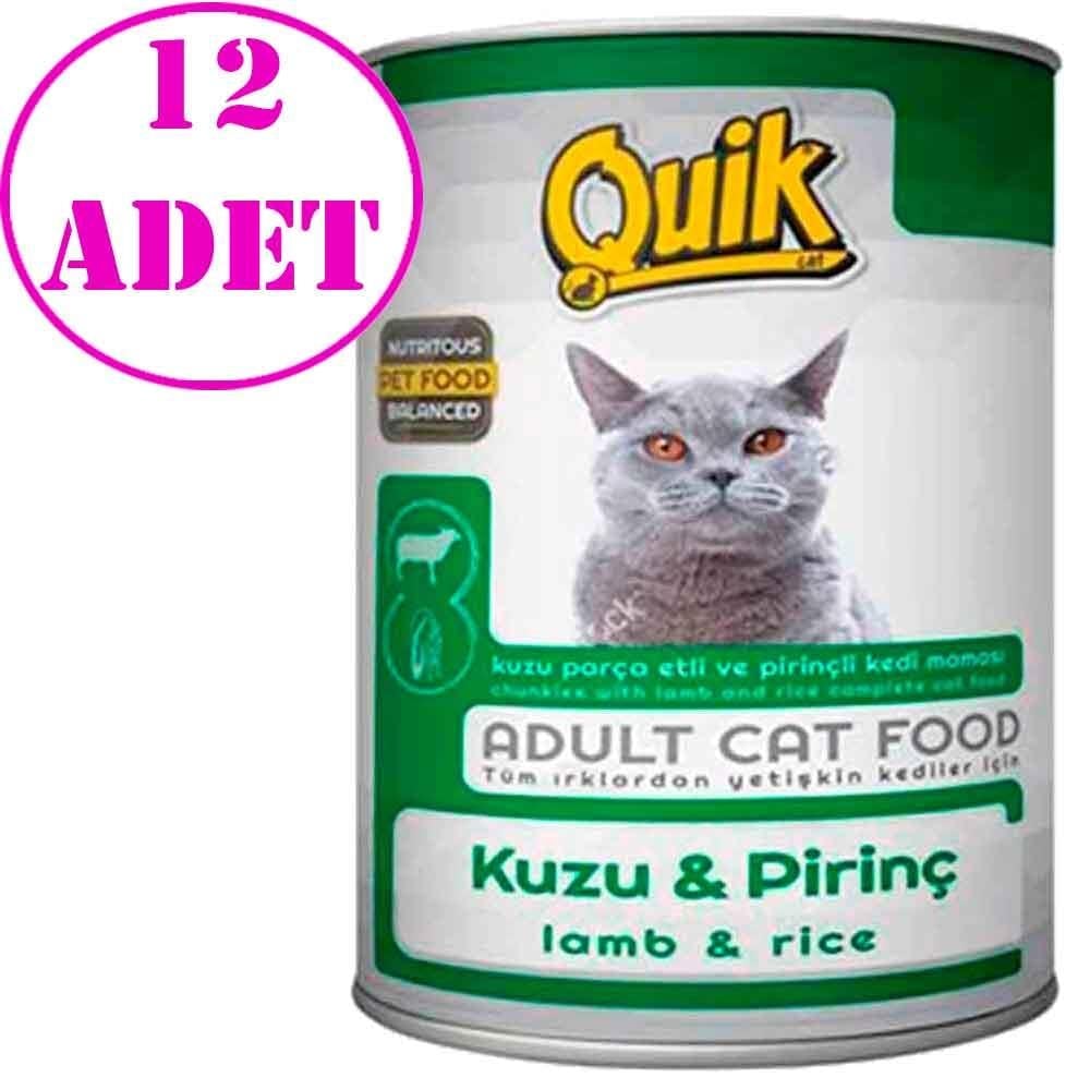 Quik Kedi Konservesi Kuzu Etli Pirinçli 415 gr 12 AD