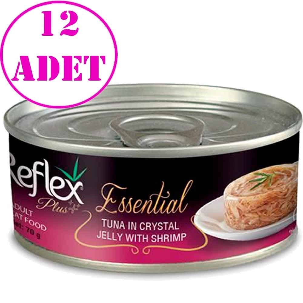 Reflex Plus Essential Ton Balıklı ve Karidesli Jel Yetişkin Kedi Konservesi 70 Gr 12 AD