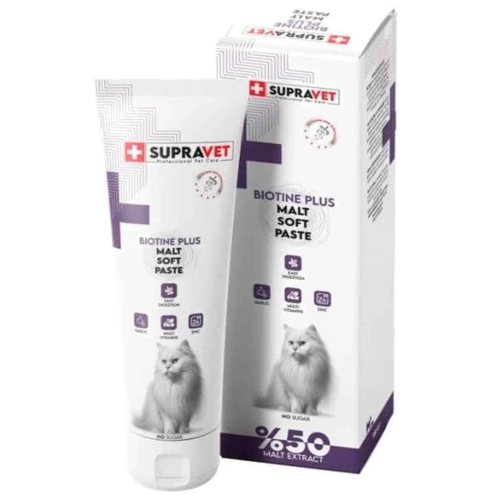 Supravet Biotine Plus Kediler İçin Tüy Sağlığı Güçlendirici Malt Paste 100 gr