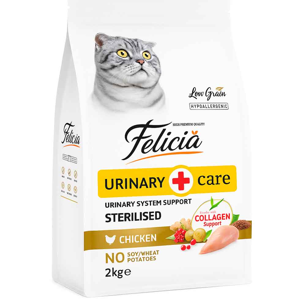 Felicia Kolajenli Düşük Tahıllı Tavuklu Kısır Kedi Maması 2 Kg