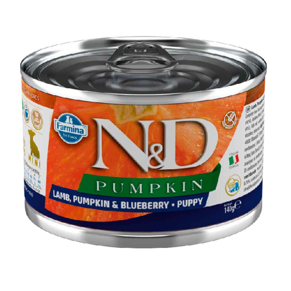 N&D Pumpkin Bal Kabaklı Kuzulu Küçük Irk Yavru Köpek Konservesi 140 Gr