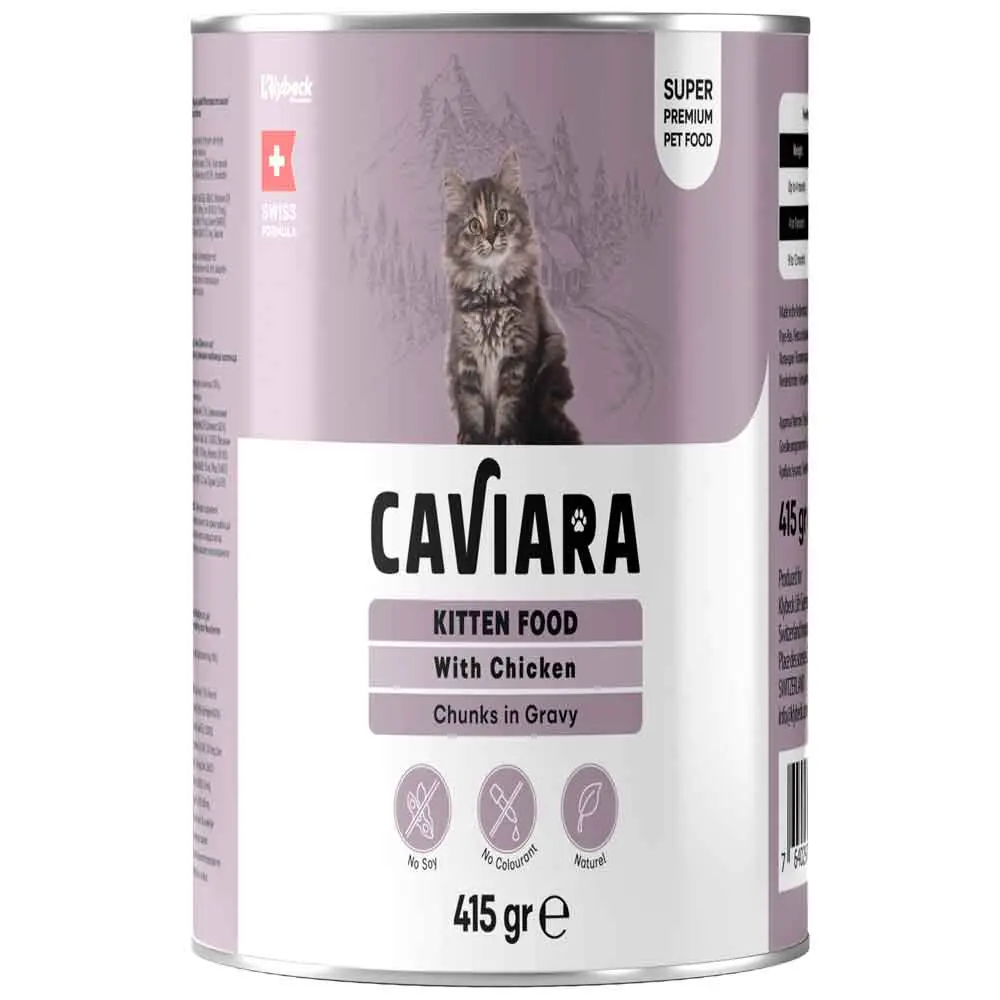 Caviara Yavru Kedi Konservesi Sos İçinde Et Parçacıklı Tavuklu 415 Gr