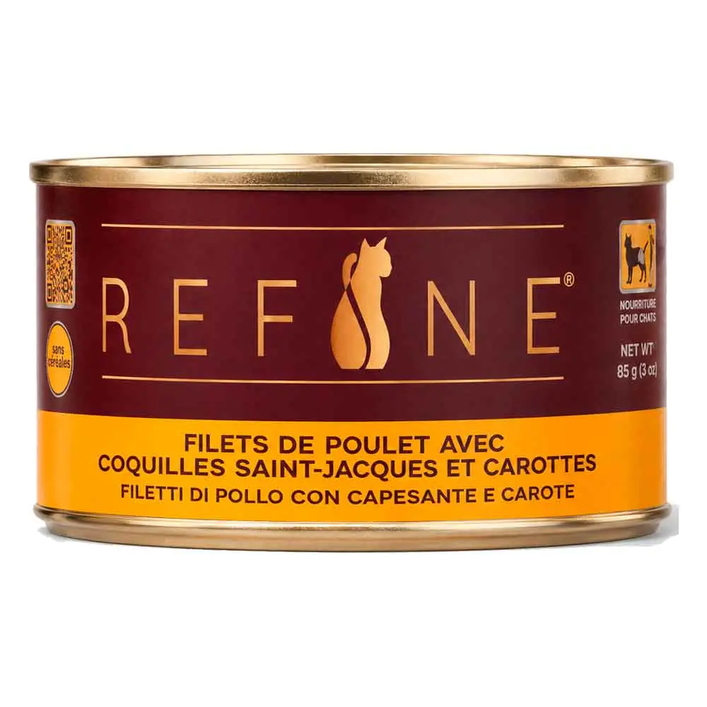 Refine Kısırlaştırılmış Kedi Konservesi Deniz Taraklı Havuç ve Tavuk 85 Gr